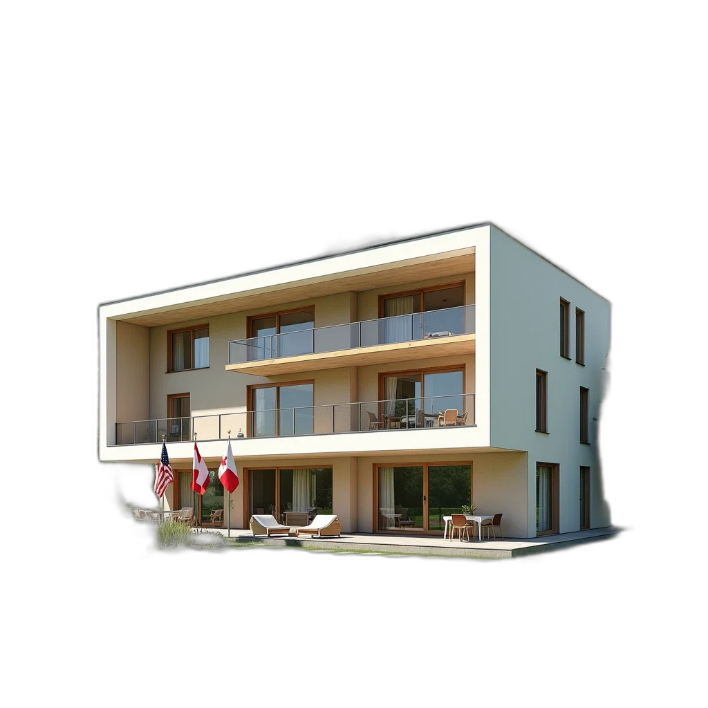 building, 3d render, photorealistic, concept art transparent PNG cut-out