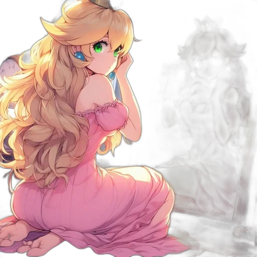 dress, crown, staff, anime transparent PNG cut-out