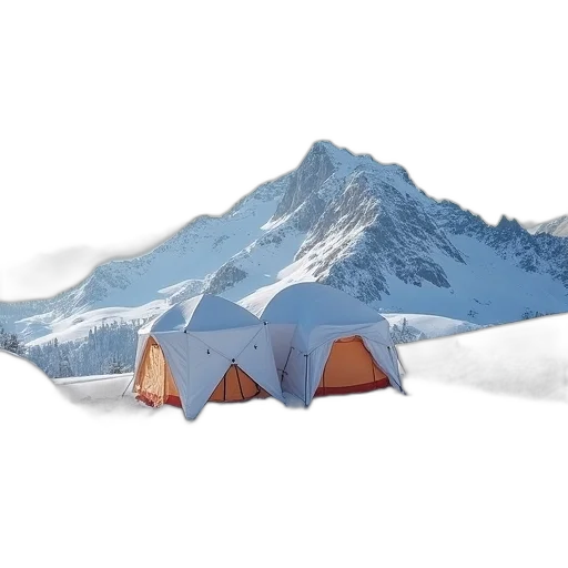 umbrella, 3d render, snow, peak transparent PNG cut-out