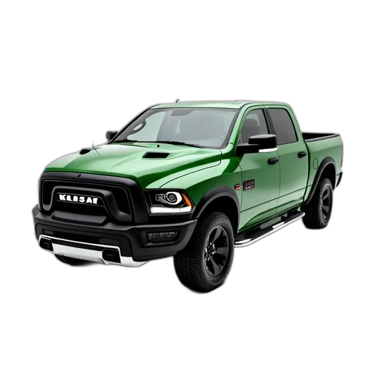 car, 3d render, photorealistic, green transparent PNG cut-out