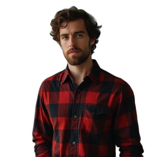jacket, staff, face, hair transparent PNG cut-out