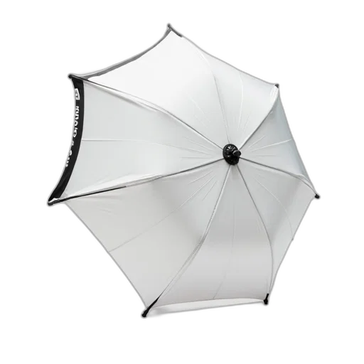 umbrella, 3d render, white, black transparent PNG cut-out