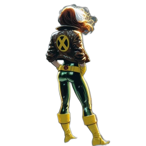 jacket, robot, staff, weapon transparent PNG cut-out