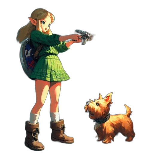 weapon, animal, staff, dress transparent PNG cut-out