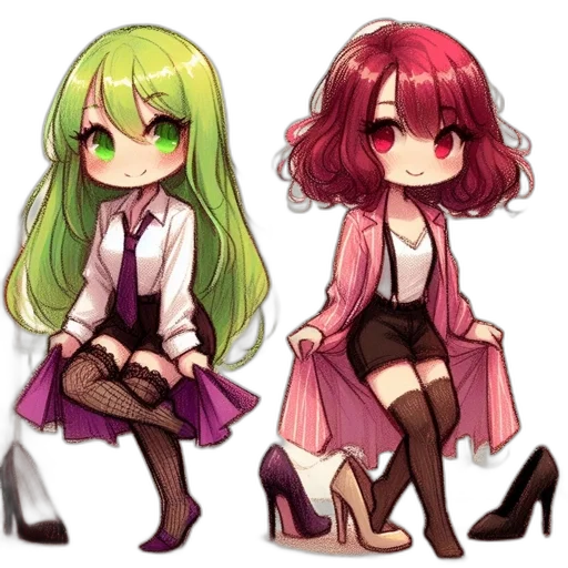 anime, pixel art, concept art, watercolor transparent PNG cut-out