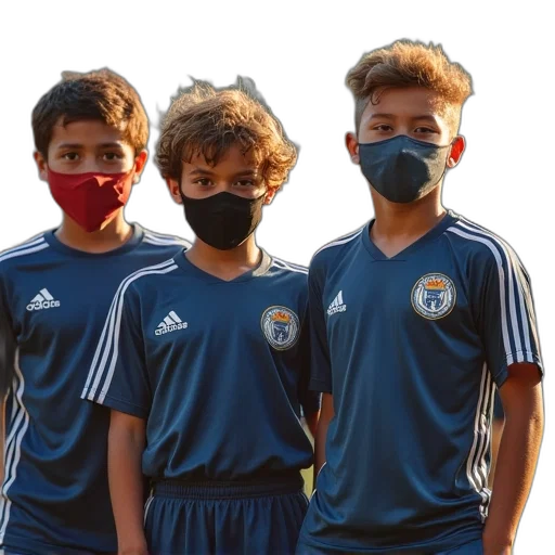 mask, boys, soccer, team transparent PNG cut-out