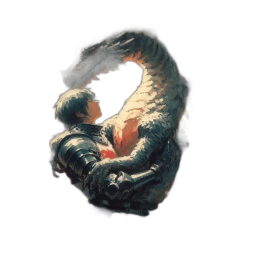 dragon, creature, animal, sword transparent PNG cut-out