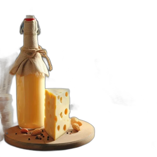 bottle, food, 3d render, golden transparent PNG cut-out