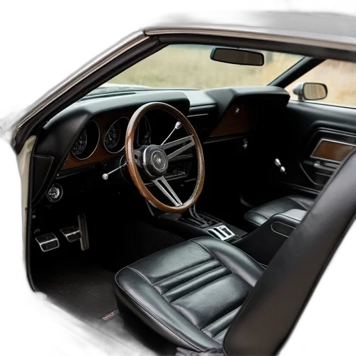 car, photorealistic, interior, 1971 transparent PNG cut-out