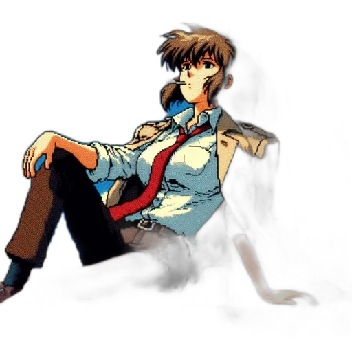 jacket, staff, concept art, anime transparent PNG cut-out