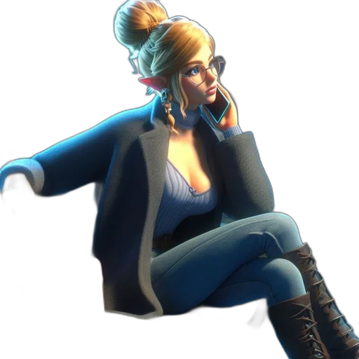 jacket, staff, face, concept art transparent PNG cut-out