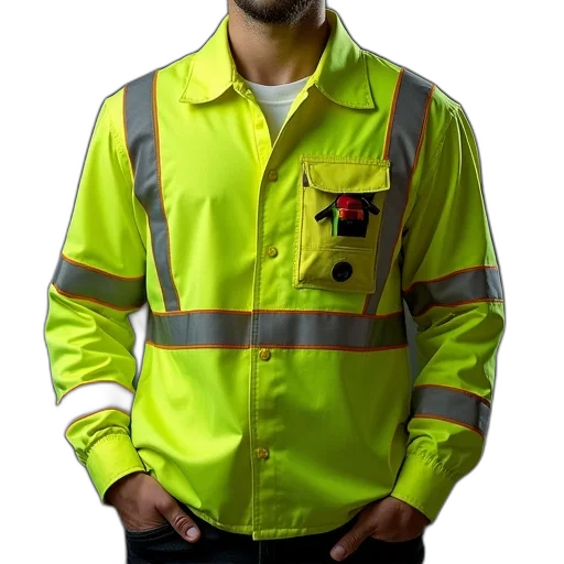 jacket, staff, neon, ansi transparent PNG cut-out