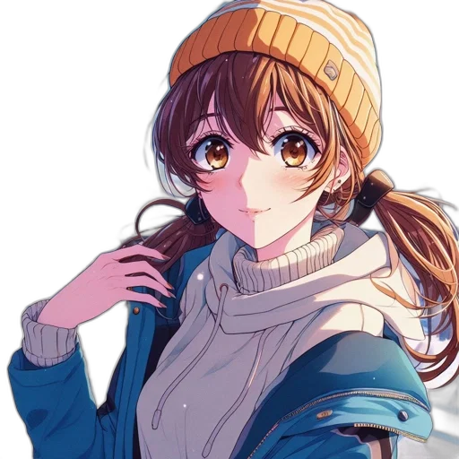 hat, jacket, face, staff transparent PNG cut-out