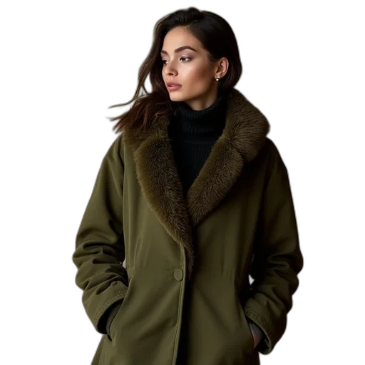 jacket, earth tones, green, dark transparent PNG cut-out