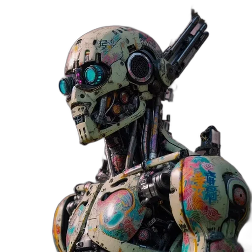 robot, weapon, cyberpunk, concept art transparent PNG cut-out