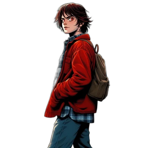 jacket, comic book art, concept art, pixel art transparent PNG cut-out