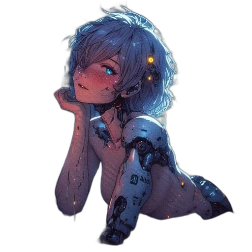 robot, creature, dress, staff transparent PNG cut-out
