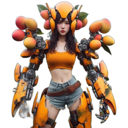 robot, weapon, concept art, 3d render transparent PNG cut-out