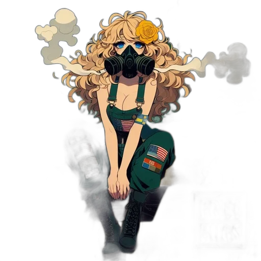 mask, dress, jacket, hair transparent PNG cut-out