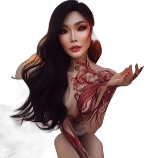 creature, dragon, dress, fantasy art transparent PNG cut-out