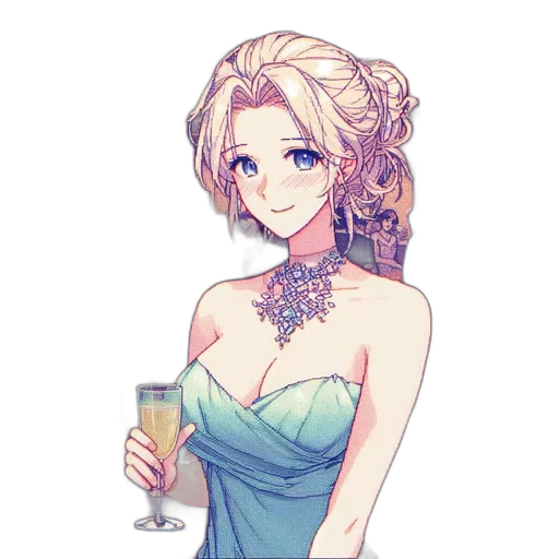 dress, jewelry, staff, crown transparent PNG cut-out