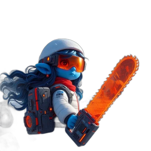 robot, staff, 3d render, concept art transparent PNG cut-out
