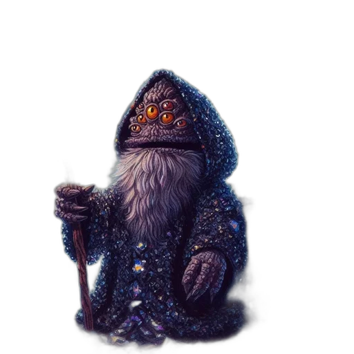 creature, staff, animal, hat transparent PNG cut-out