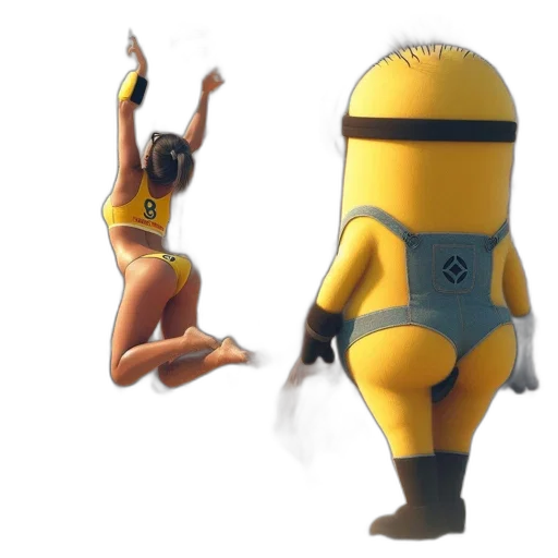 concept art, 3d render, minion, character transparent PNG cut-out