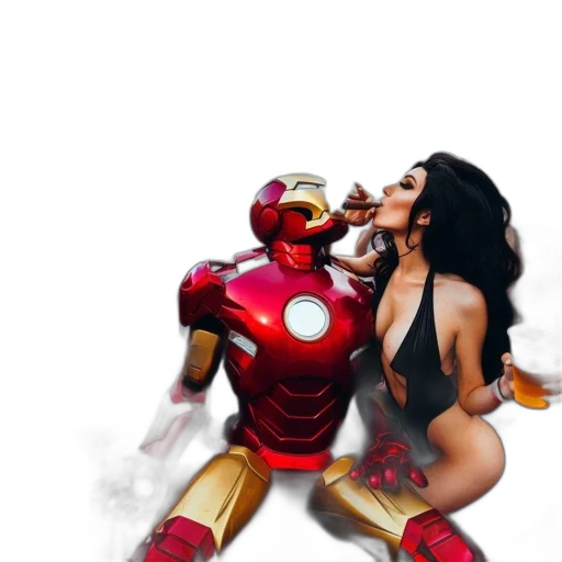 robot, comic book art, concept art, 3d render transparent PNG cut-out