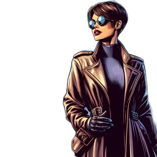 jacket, comic book art, concept art, cyberpunk transparent PNG cut-out