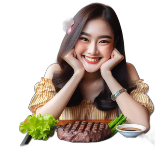food, face, photorealistic, oil painting transparent PNG cut-out