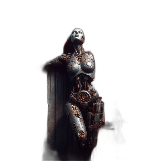 robot, weapon, sword, staff transparent PNG cut-out