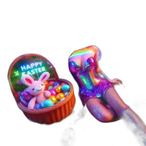 weapon, food, 3d render, vaporwave transparent PNG cut-out
