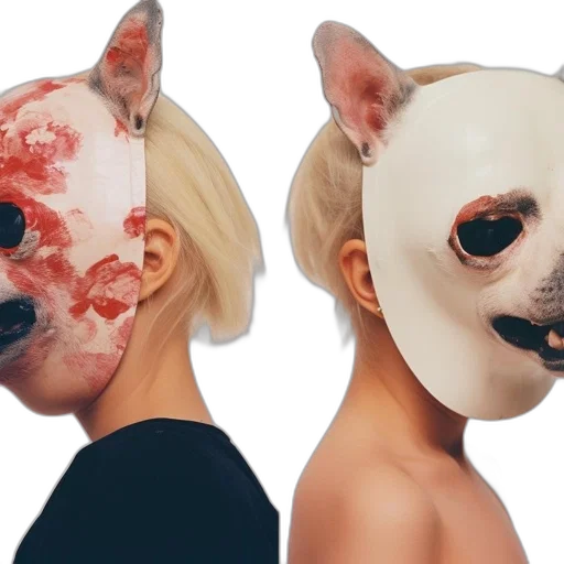 mask, face, two, individuals transparent PNG cut-out