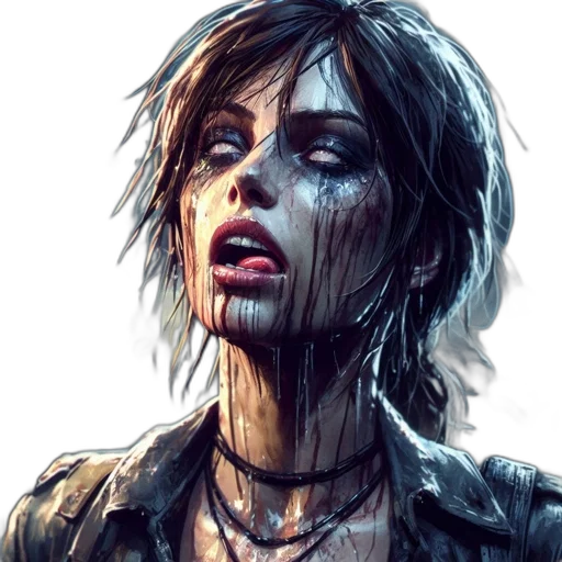 face, comic book art, concept art, photorealistic transparent PNG cut-out