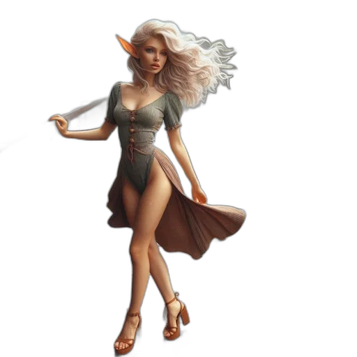 dress, staff, fantasy art, concept art transparent PNG cut-out