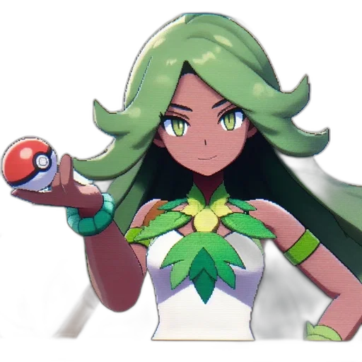 staff, weapon, hair, flower transparent PNG cut-out