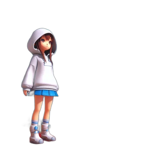 jacket, dress, staff, creature transparent PNG cut-out