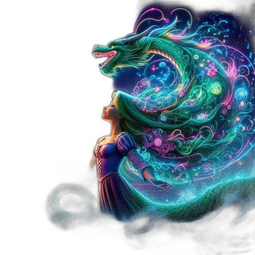 dragon, creature, staff, mask transparent PNG cut-out