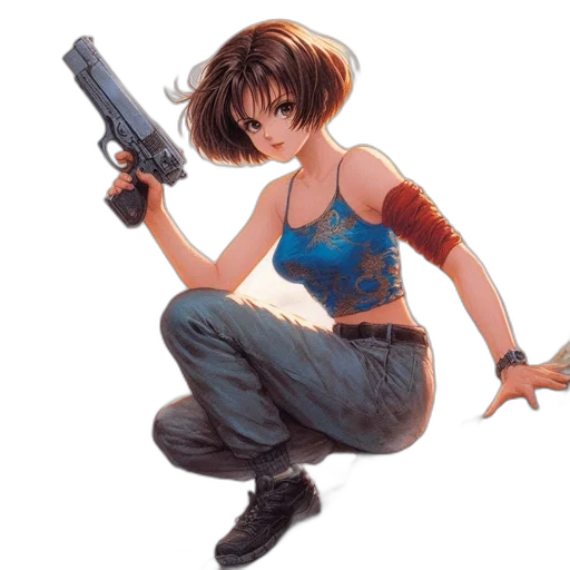 weapon, concept art, pixel art, cyberpunk transparent PNG cut-out