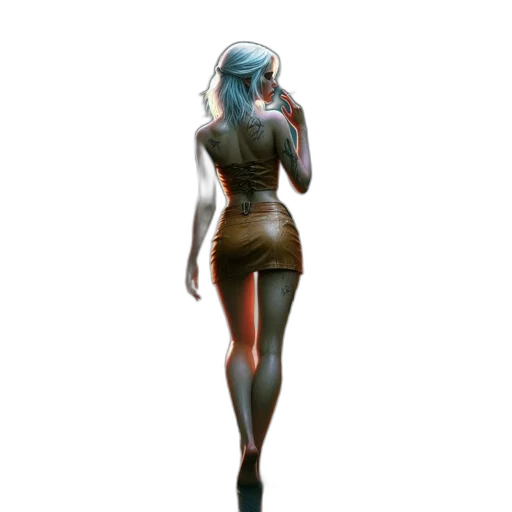 dress, robot, staff, creature transparent PNG cut-out