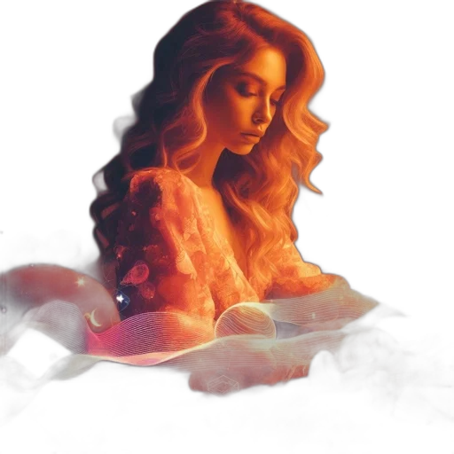 dress, crown, hair, fantasy art transparent PNG cut-out