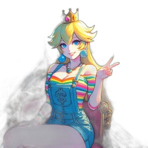 dress, crown, staff, watercolor transparent PNG cut-out
