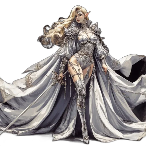 dress, concept art, fantasy art, comic book art transparent PNG cut-out