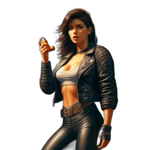 jacket, weapon, concept art, comic book art transparent PNG cut-out
