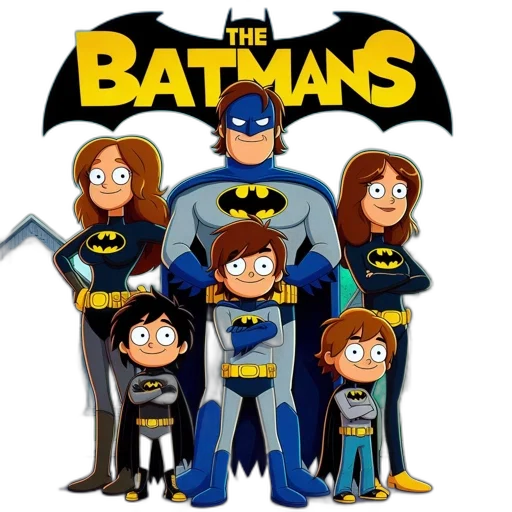 comic book art, concept art, cartoon, family transparent PNG cut-out