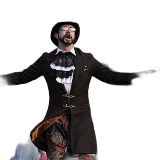 staff, creature, hat, jacket transparent PNG cut-out