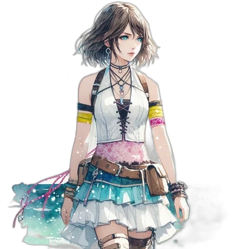 dress, staff, jewelry, weapon transparent PNG cut-out