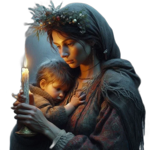 photorealistic, oil painting, fantasy art, serene transparent PNG cut-out