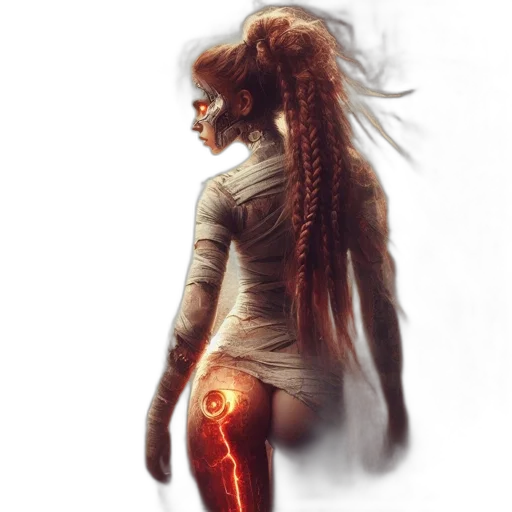 hair, concept art, fantasy art, comic book art transparent PNG cut-out